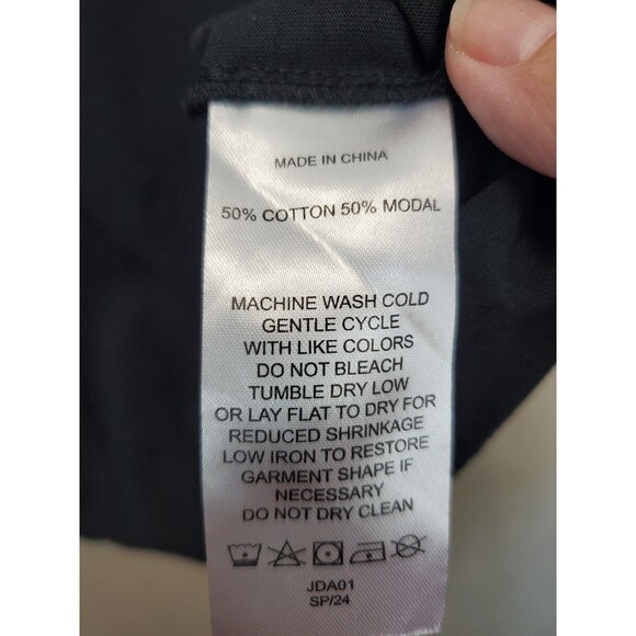 Quince Black Cotton/Modal Scoop Neck Cap Sleeve T-Shirt Size Large Minimalist - Picture 5 of 6